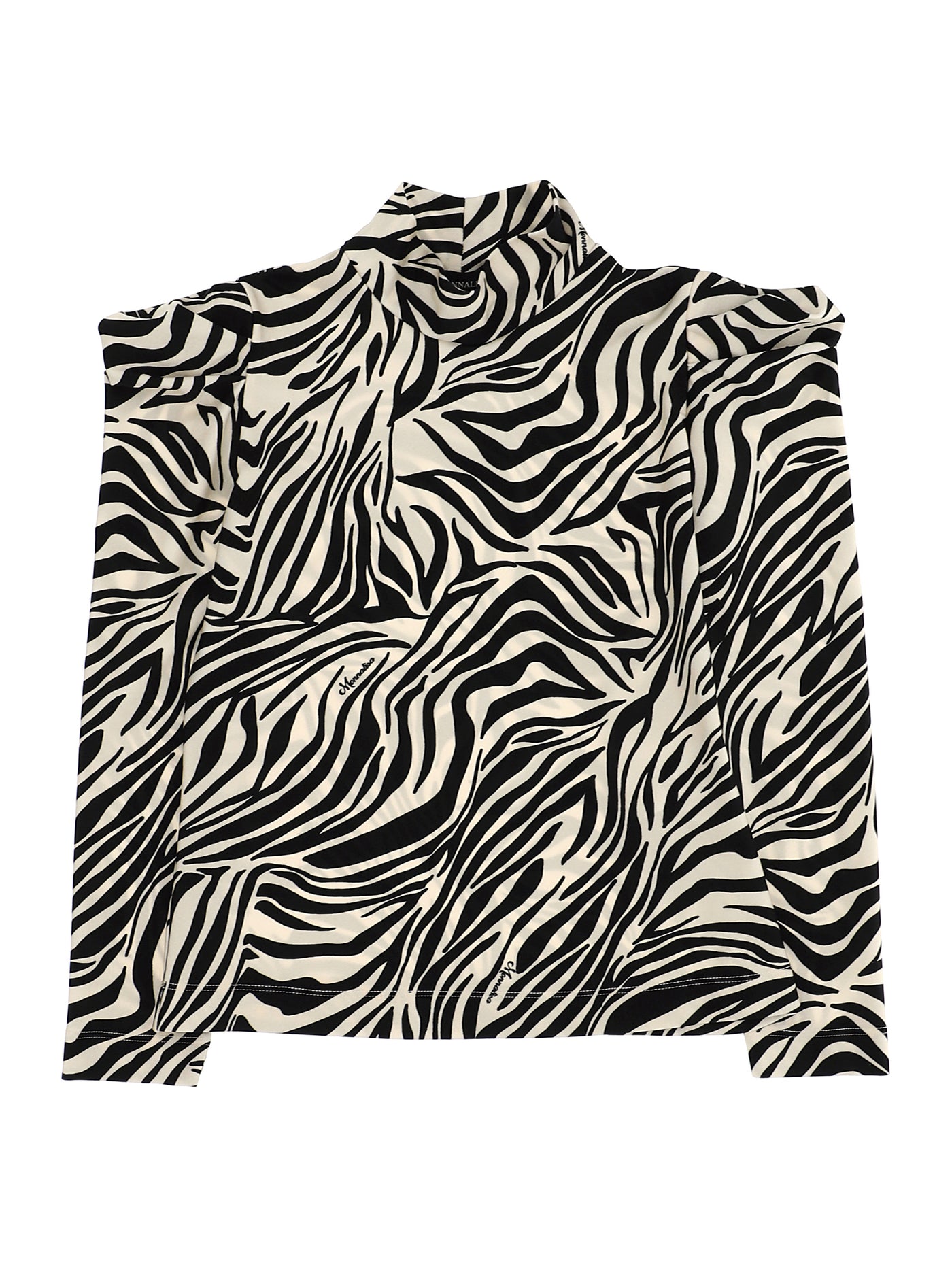 Monnalisa - Zebra print jersey polo neck