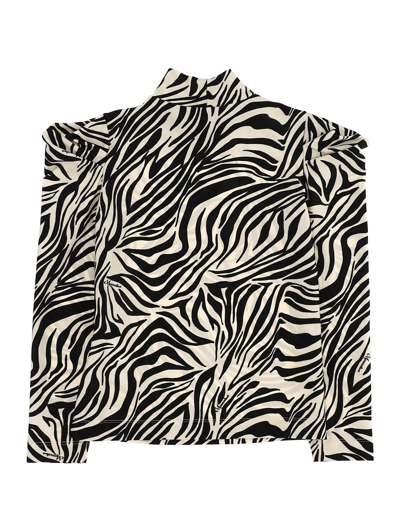 Monnalisa - Zebra print jersey polo neck