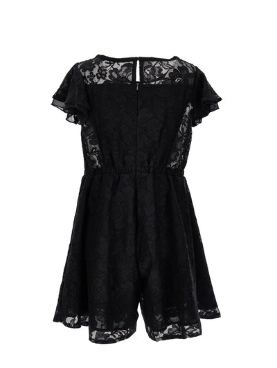 Monnalisa - Full lace playsuit with shorts