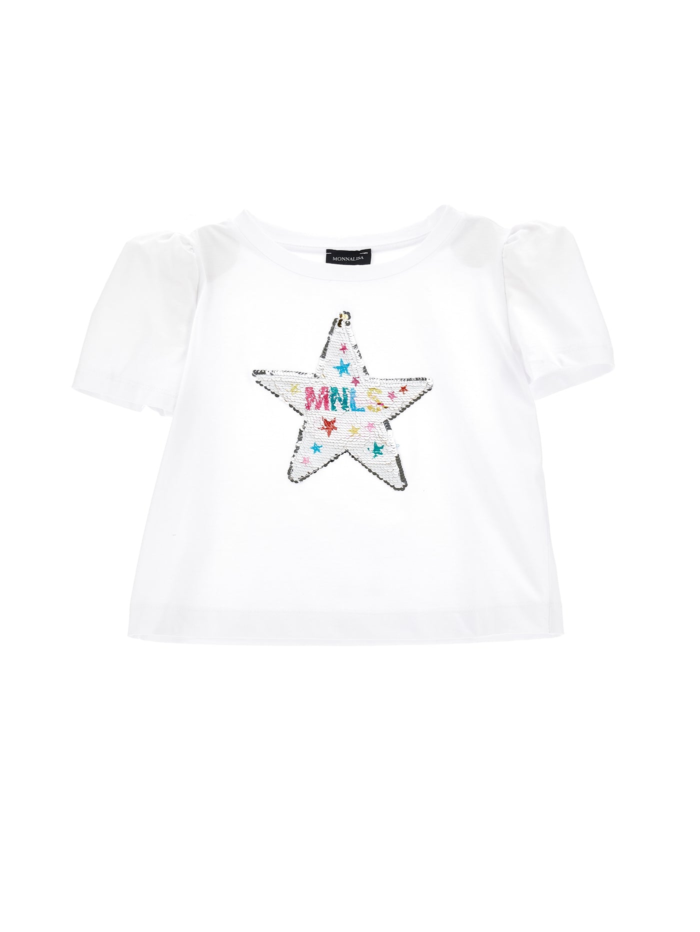 Monnalisa - Cotton T-shirt with sequins