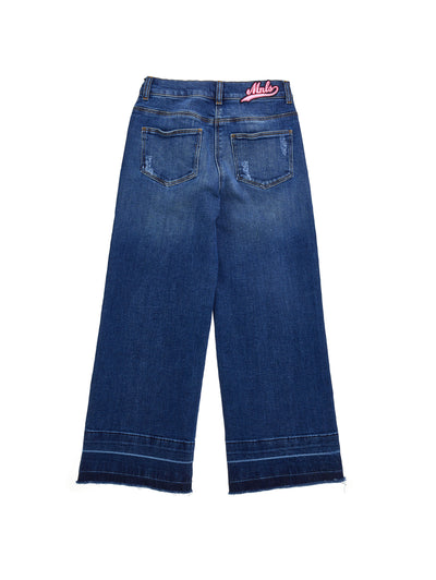 Monnalisa - Jeans with unstitched hems