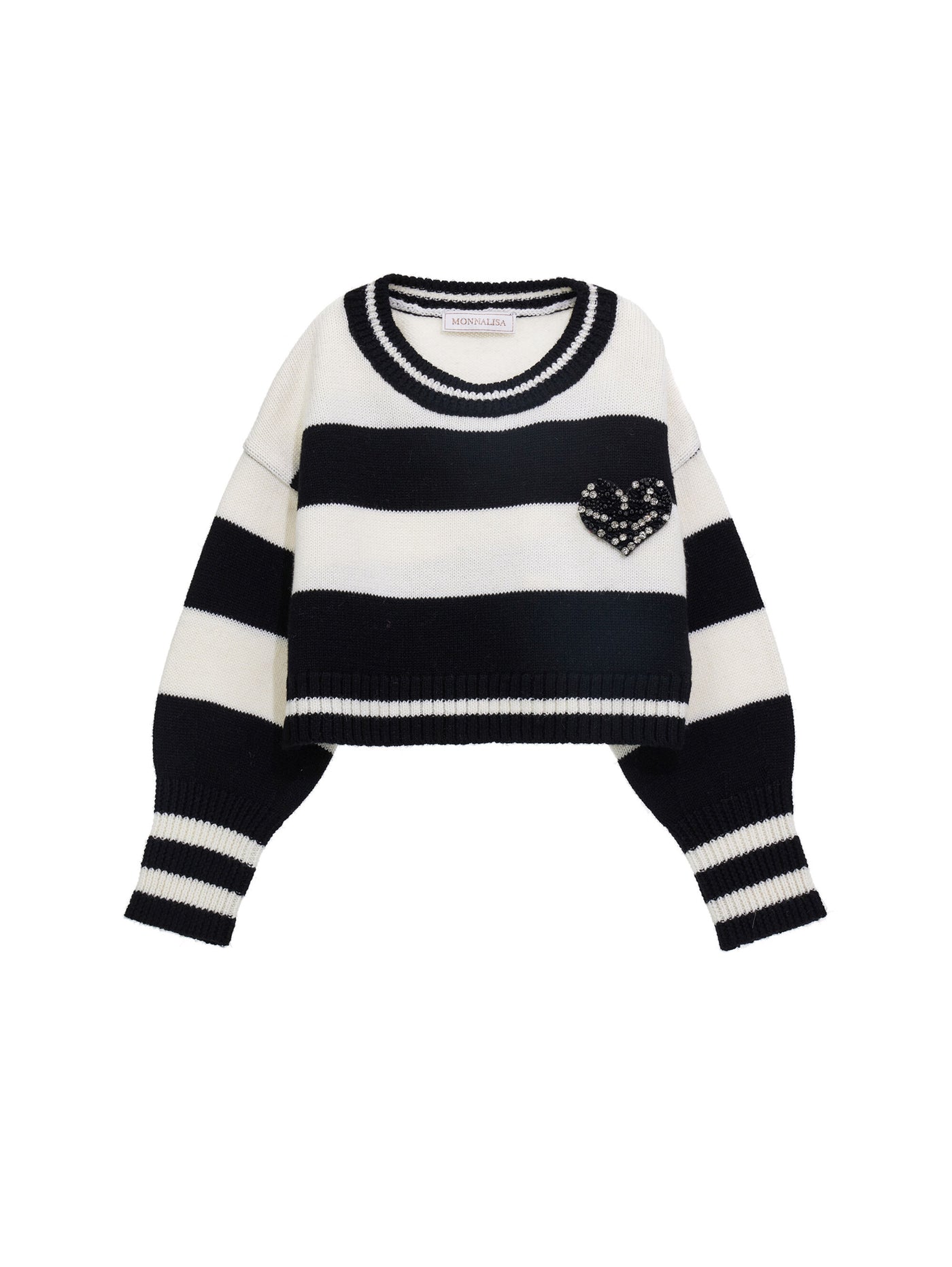 Monnalisa - Cropped striped sweater