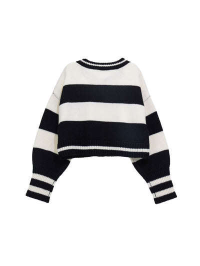 Monnalisa - Cropped striped sweater