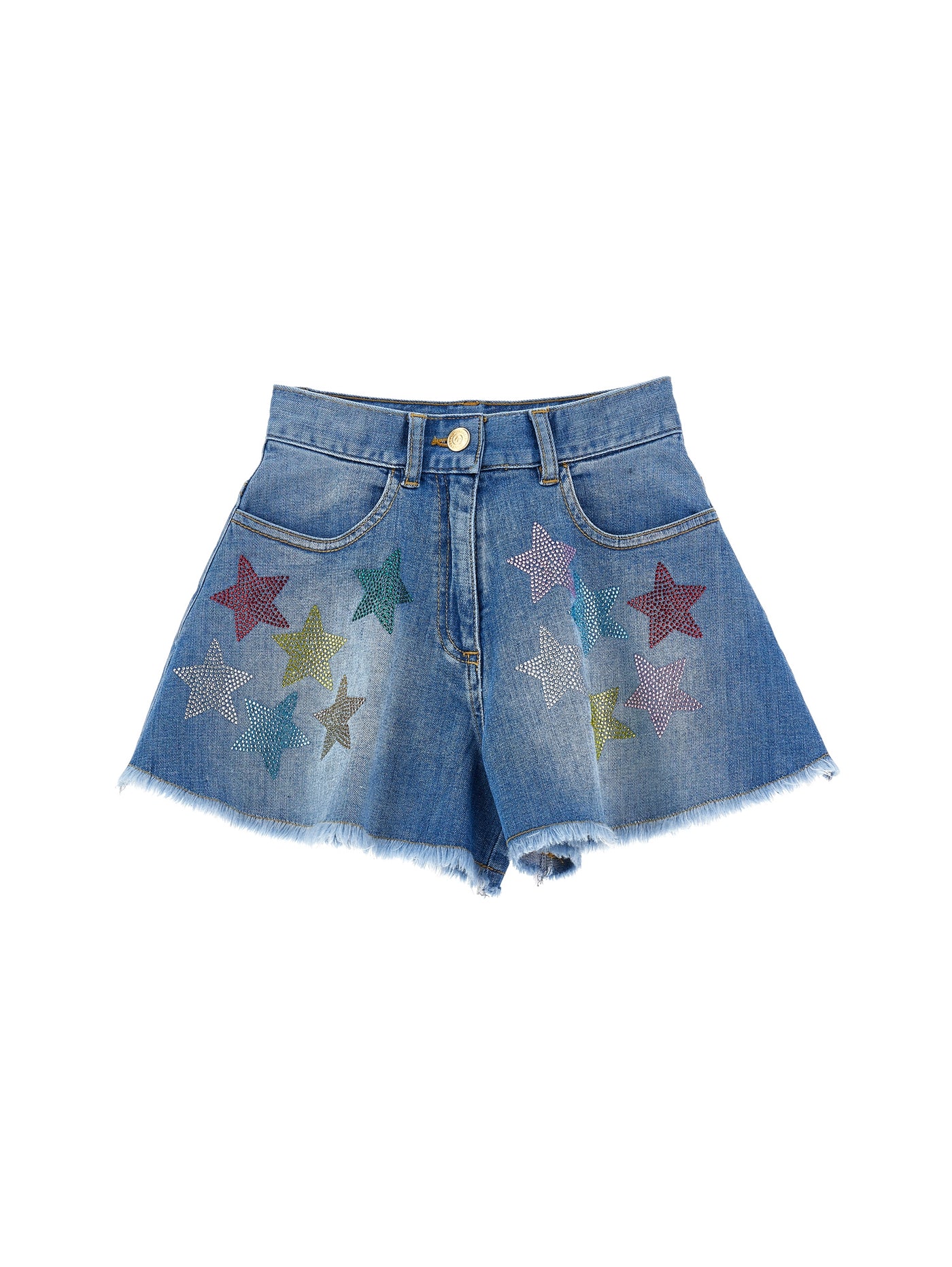 Monnalisa - Denim shorts with stars
