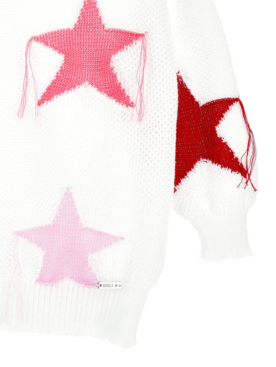 Monnalisa - Maxi star cotton pullover