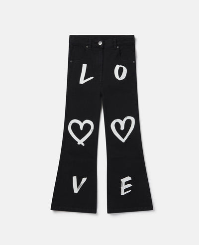 Stella McCartney Kids - Love Print Denim Trousers