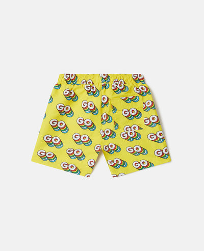 Stella McCartney Kids - 'Go' Print Swim Shorts