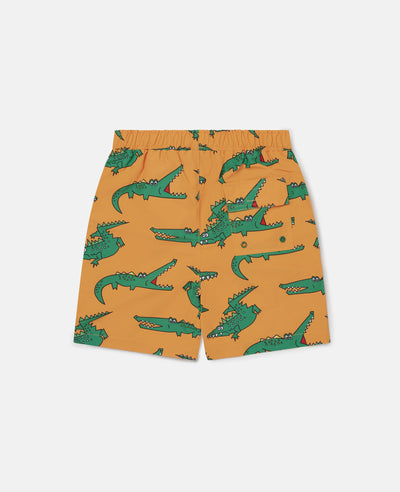 Stella McCartney Kids - Crocodile All Over Print Swim Shorts