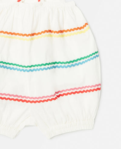 Stella McCartney Kids - Squiggle Line Embroidery Romper