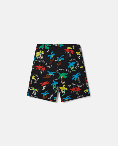 Stella McCartney Kids - Good Vibes Palm Print Shorts