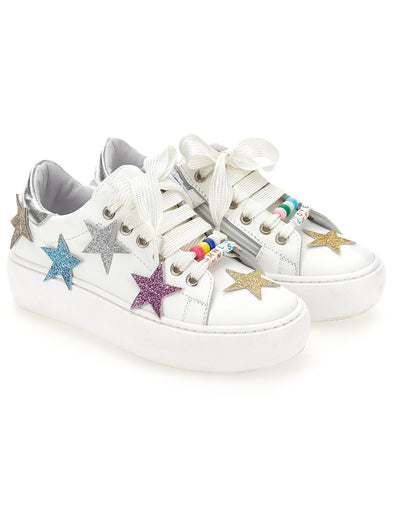 Monnalisa - Leather sneakers with stars