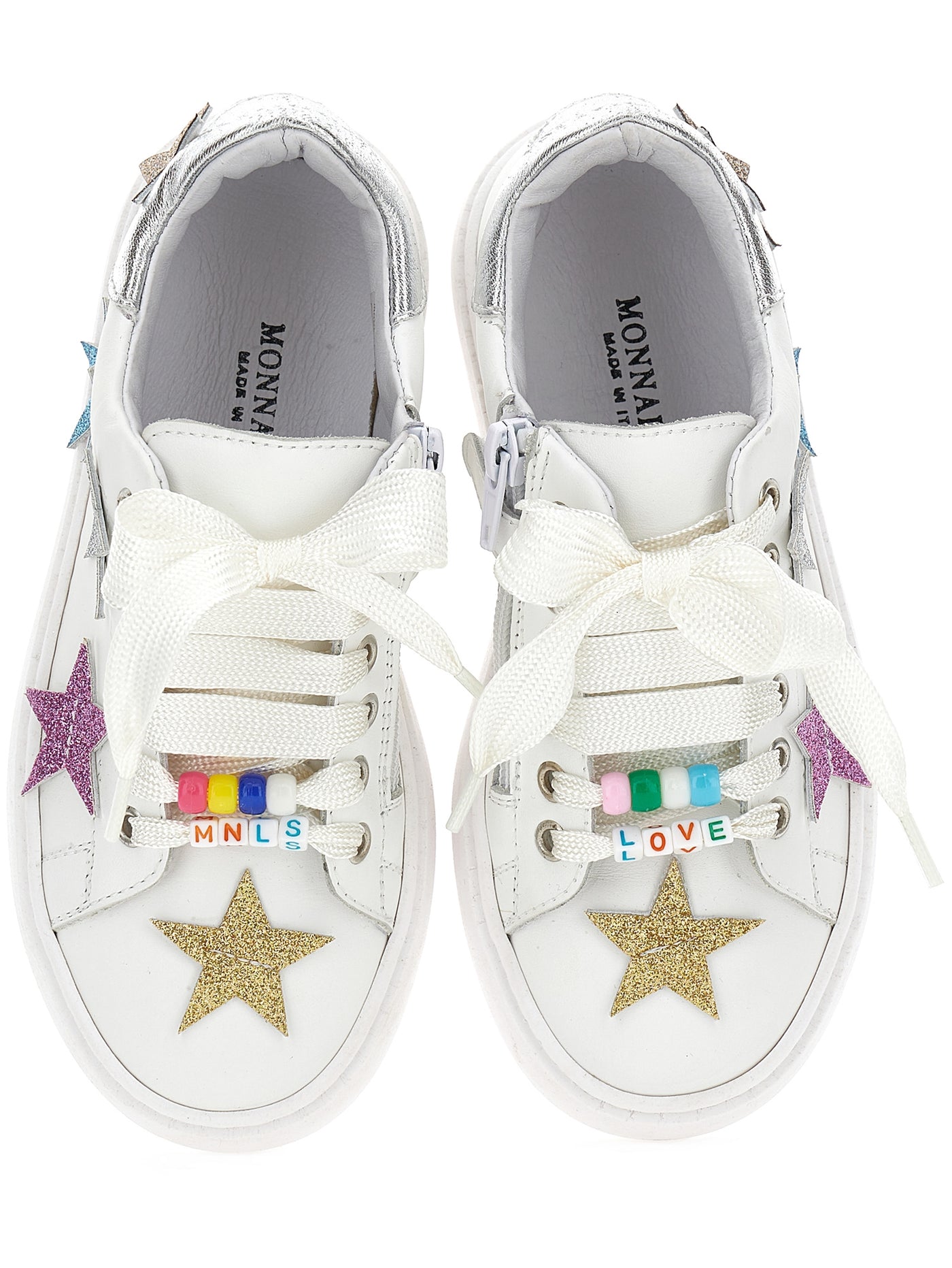 Monnalisa - Leather sneakers with stars