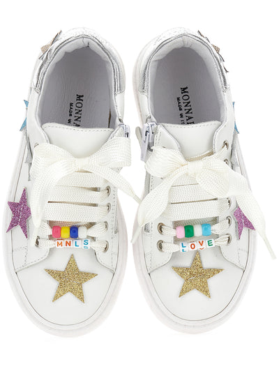Monnalisa - Leather sneakers with stars