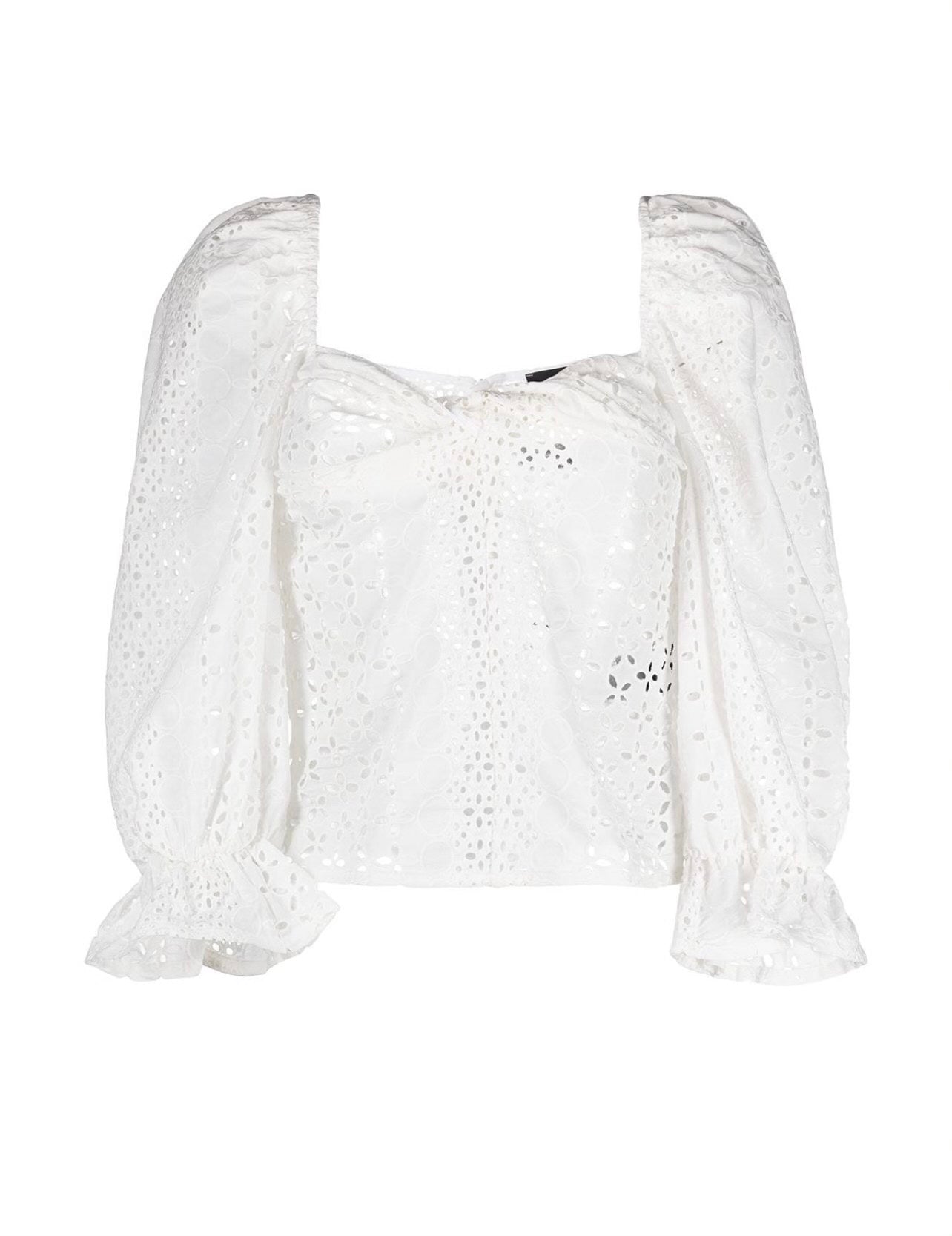 Federica Tosi - Sweetheart-neck puff-sleeved blouse