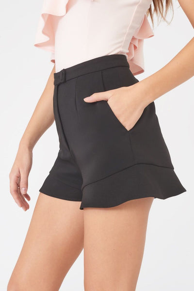 Lavish Alice - High waisted frill hem shorts