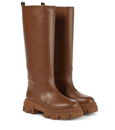 GIA BORGHINI X PERNILLE TEISBAEK - CHOCOLATE LEATHER BOOTS