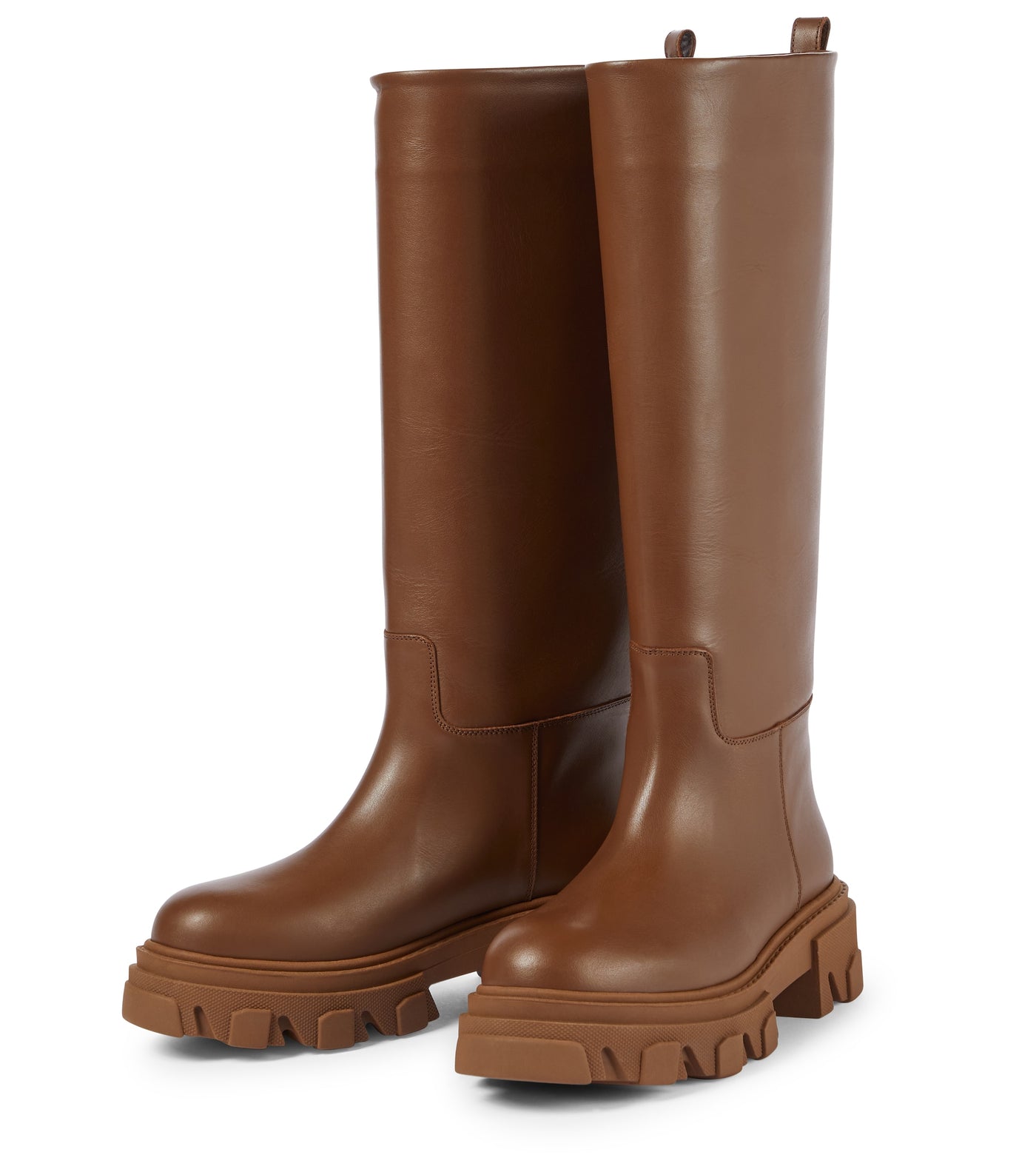 GIA BORGHINI X PERNILLE TEISBAEK - CHOCOLATE LEATHER BOOTS