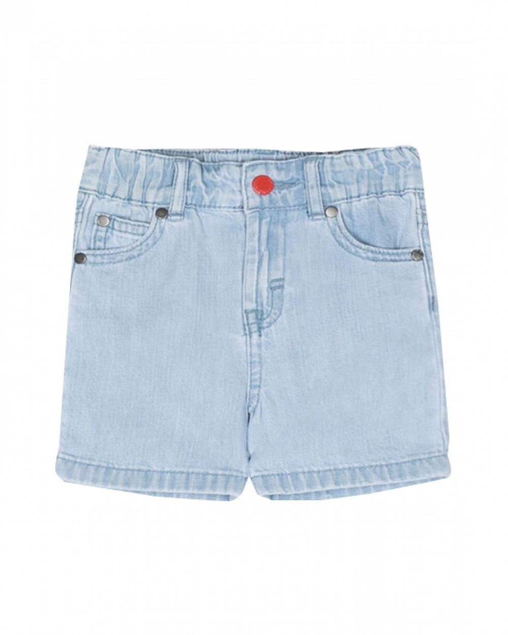 Stella McCartney Kids - Denim bermuda shorts with red button