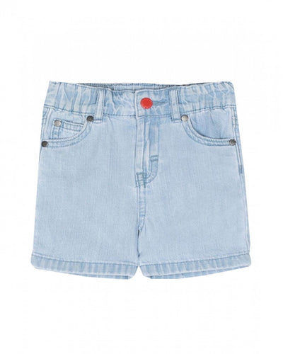 Stella McCartney Kids - Denim bermuda shorts with red button