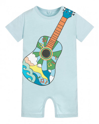 Stella McCartney Kids - Pale blue guitar motif jumpsuit