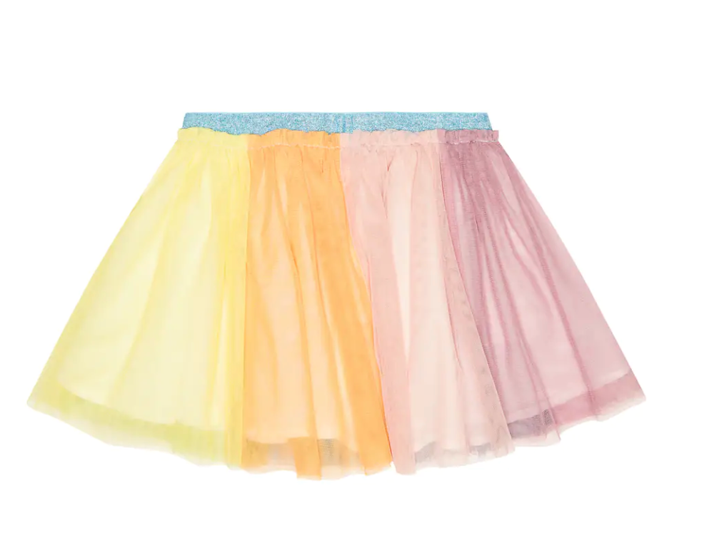 Stella McCartney Kids - Striped satin and tulle miniskirt