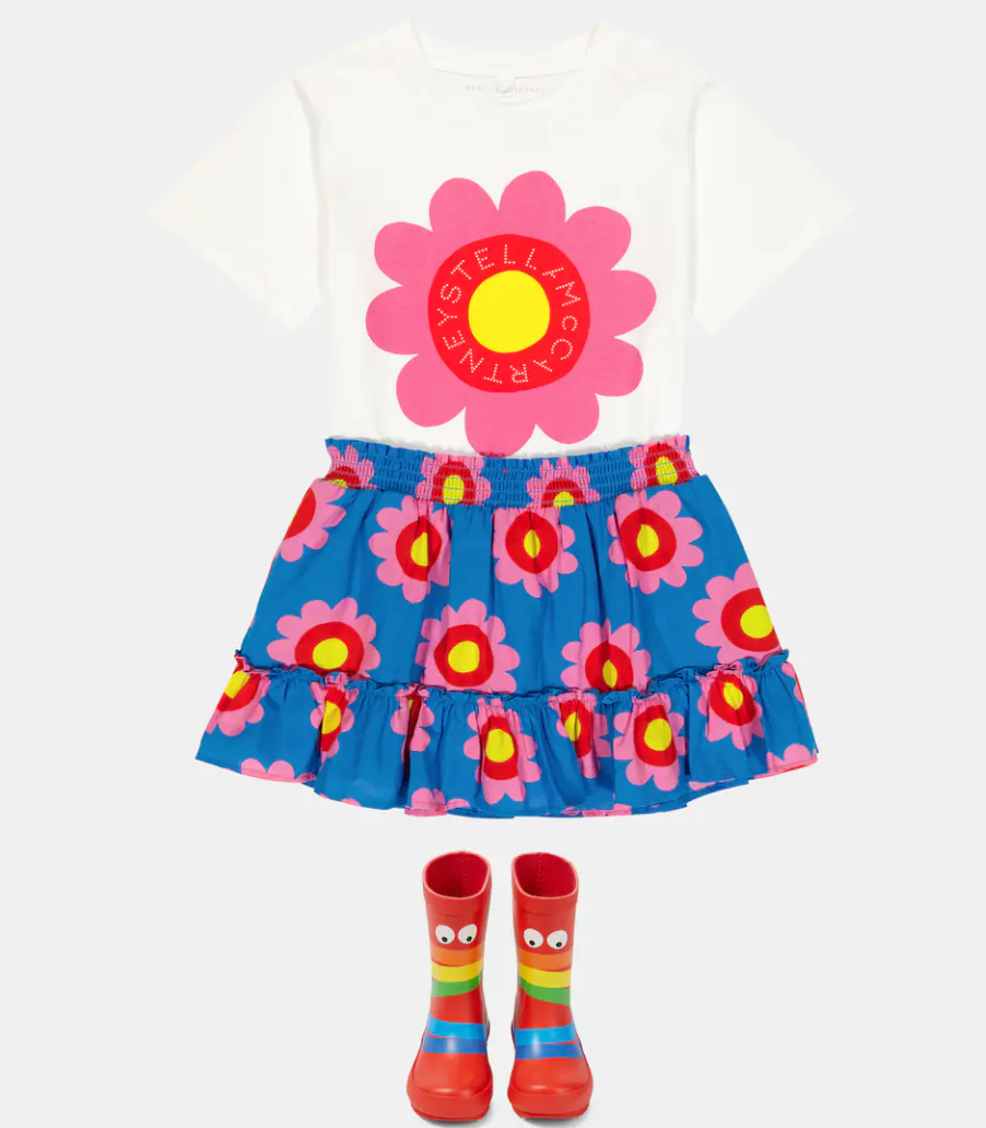 Stella McCartney Kids - Floral cotton skirt