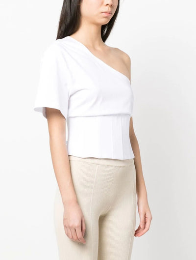 Federica Tosi boned-bodice one-shoulder T-shirt