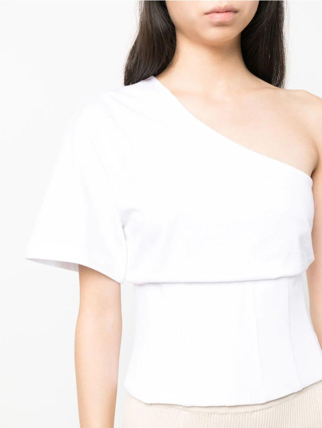 Federica Tosi boned-bodice one-shoulder T-shirt