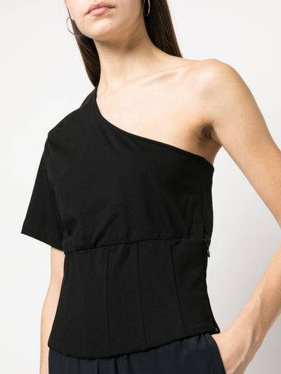 Federica Tosi boned-bodice one-shoulder T-shirt