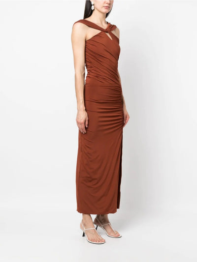 Federica Tosi crossover-neck ruched long dress