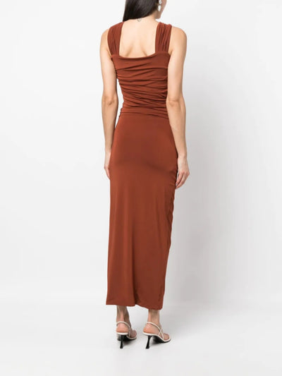 Federica Tosi crossover-neck ruched long dress