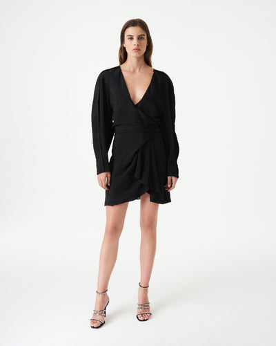 IRO - ANOKIA RUFFLED V-NECK DRESS