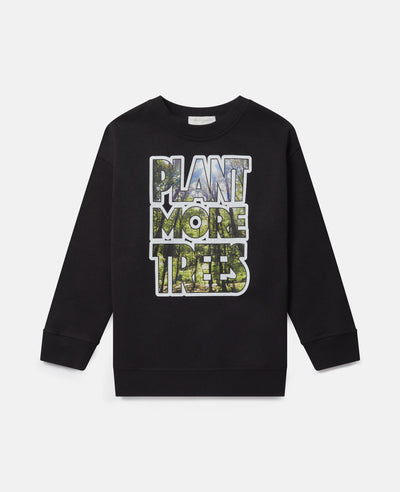 Stella McCartney Kids - Oversized 'Plant More Trees' Fleece Sweatshirt