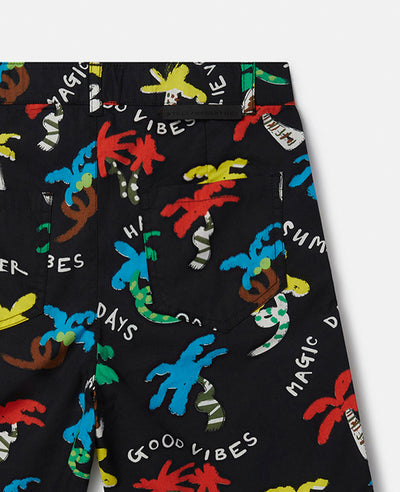 Stella McCartney Kids - Good Vibes Palm Print Shorts