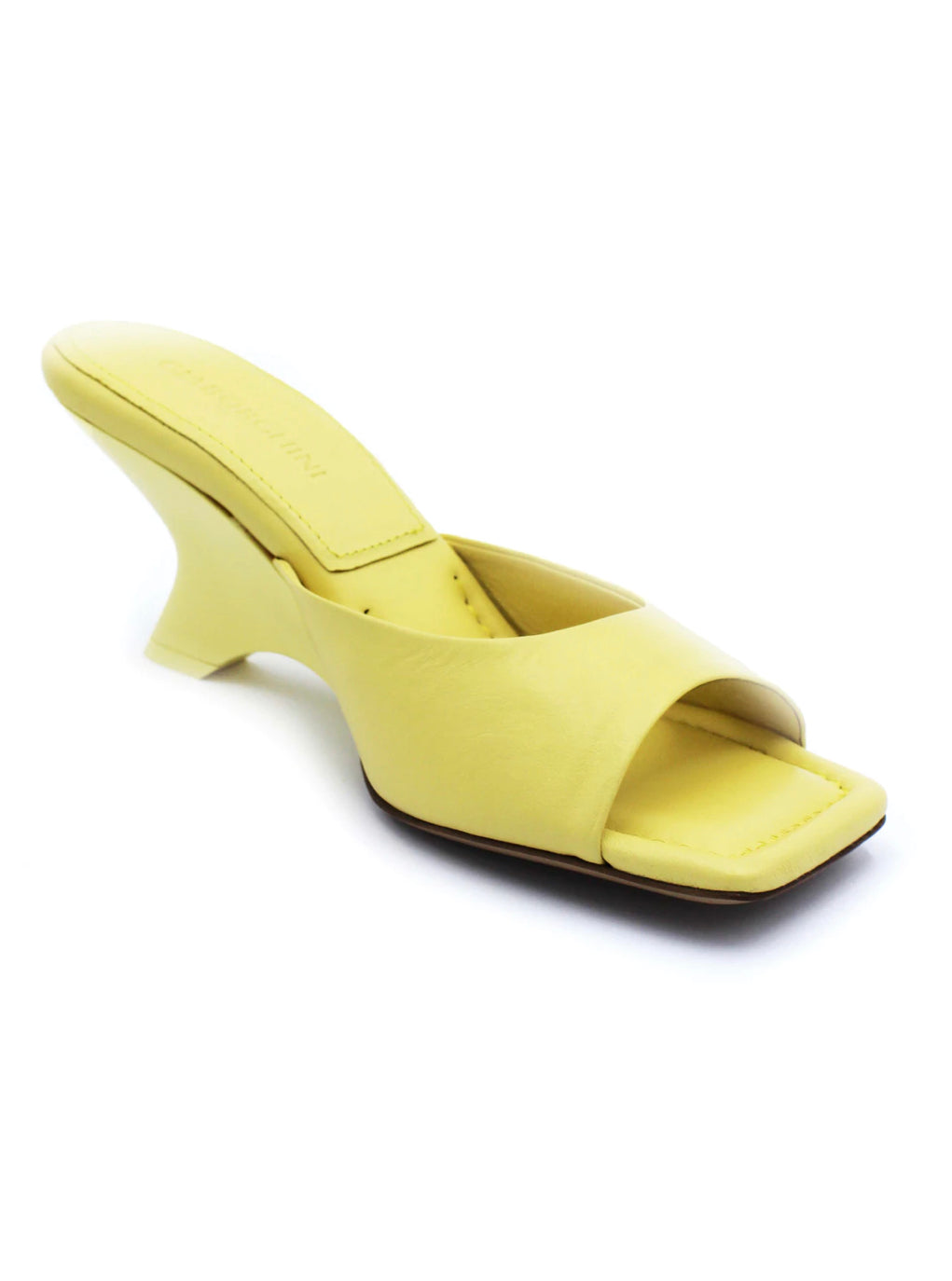 Gia Borghini 70 mm mule with lacquered wedge