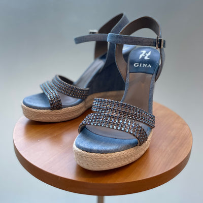 Gina Denim platform wedge