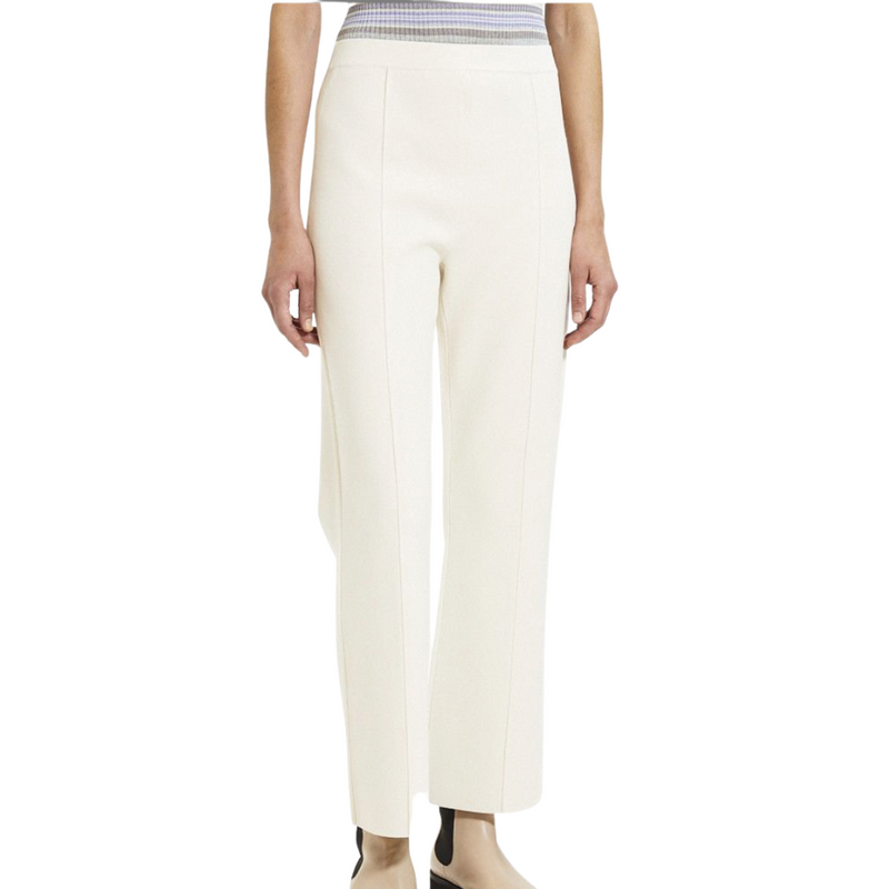 Theory- Compact Crepe Cropped Flare Pants in Wax