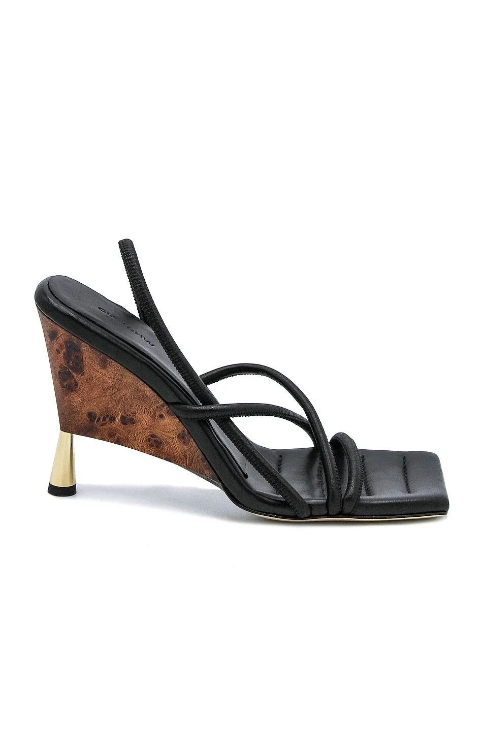 Gia x RHW - leather strapped sandal in black