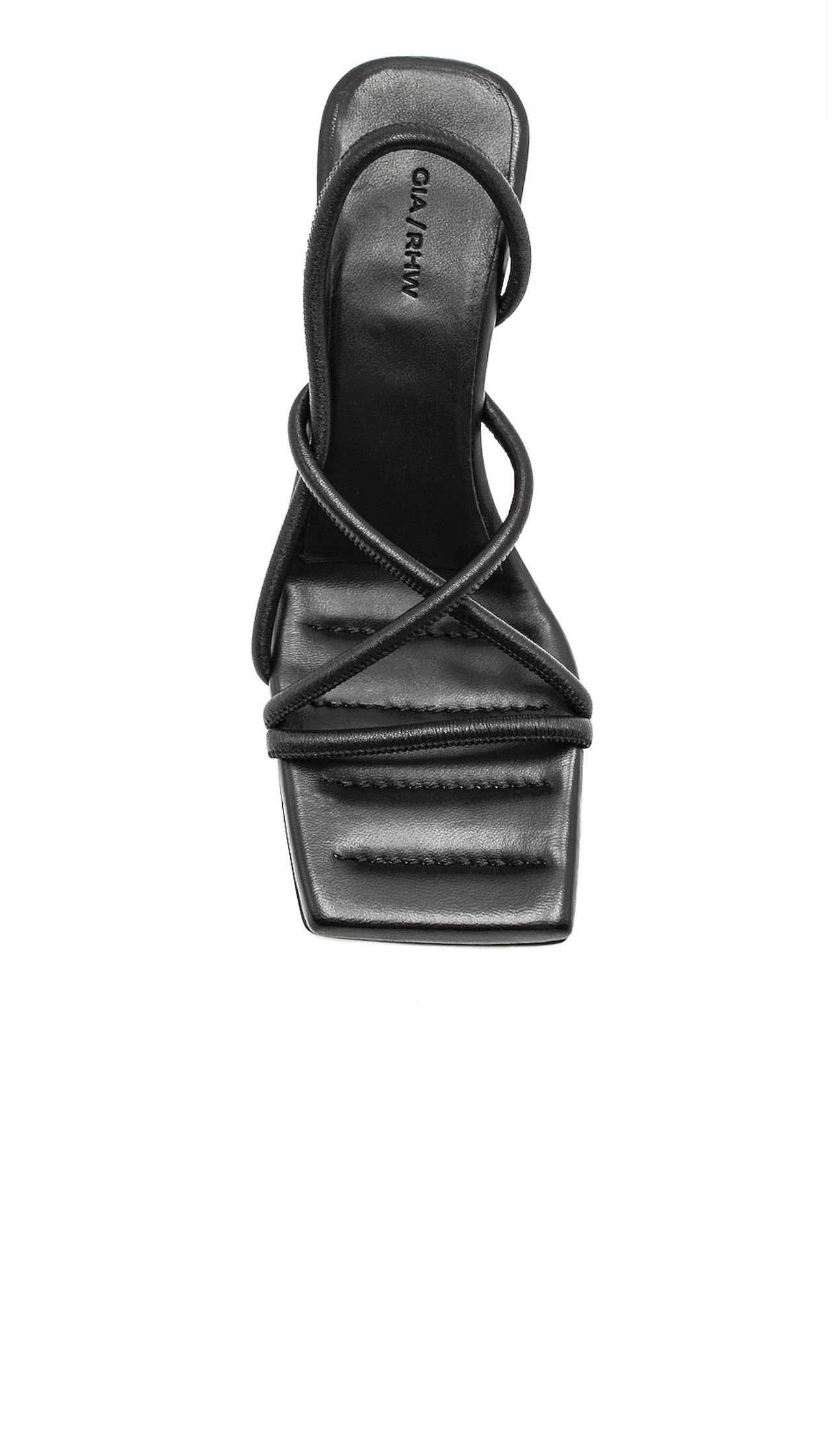 Gia x RHW - leather strapped sandal in black
