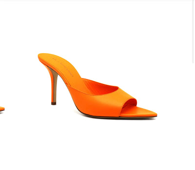 Gia Borghini Flash orange pointed toe mule