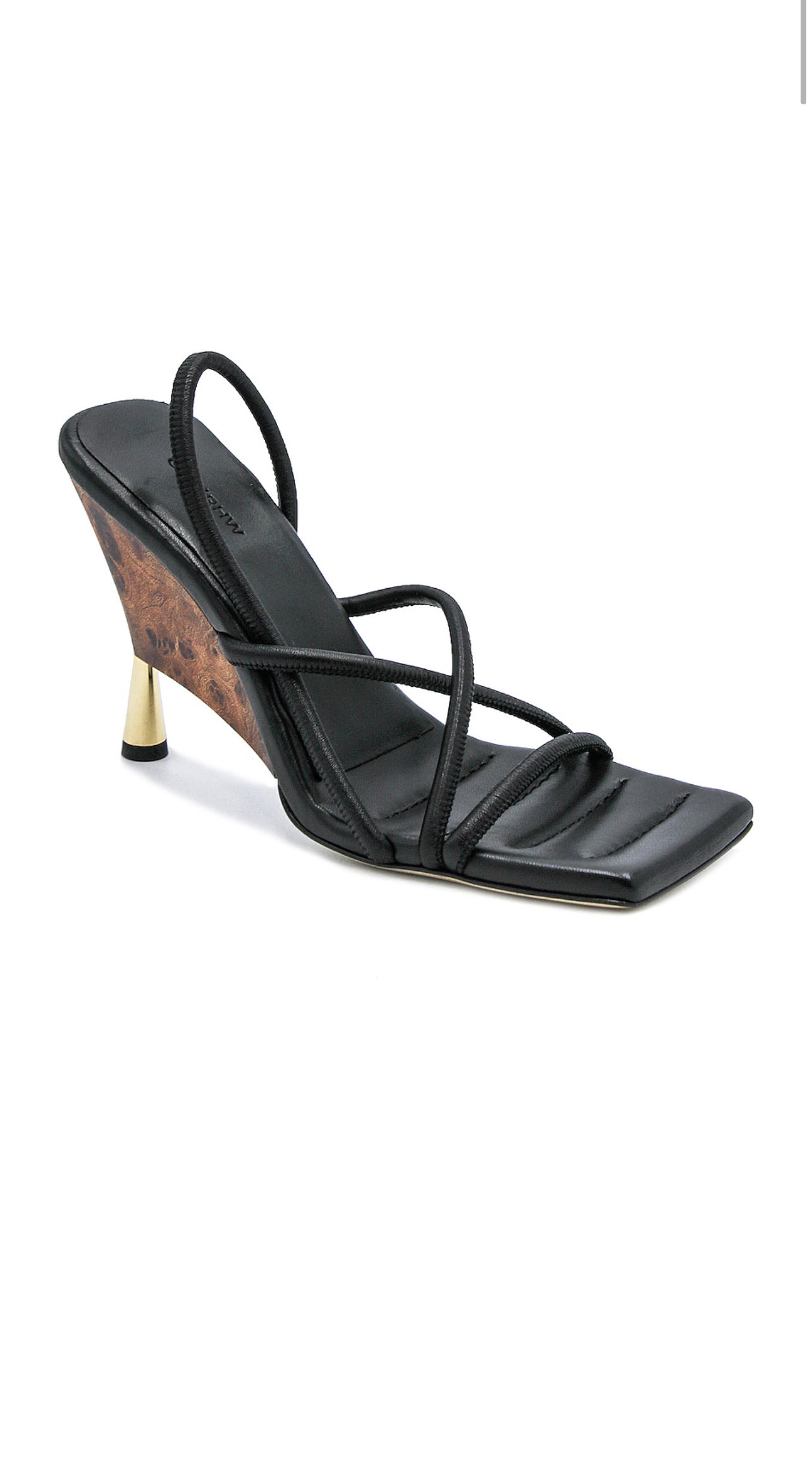 Gia x RHW - leather strapped sandal in black