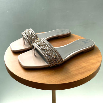 Gina Krystal flats in silk quartz