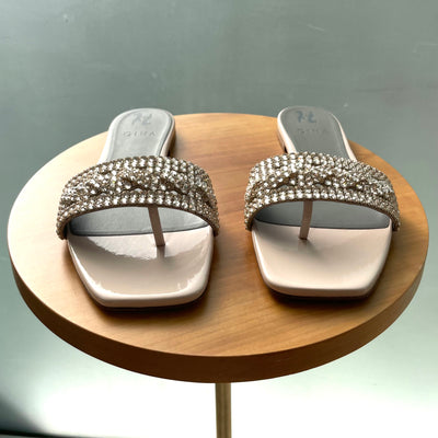 Gina Krystal flats in silk quartz