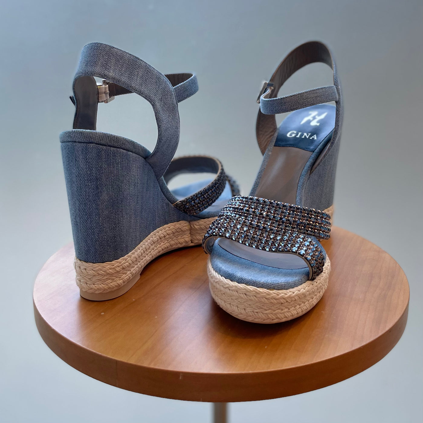 Gina Denim platform wedge
