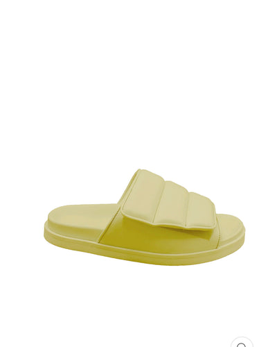 Gia Borghini stitched puffy slipper with velcro