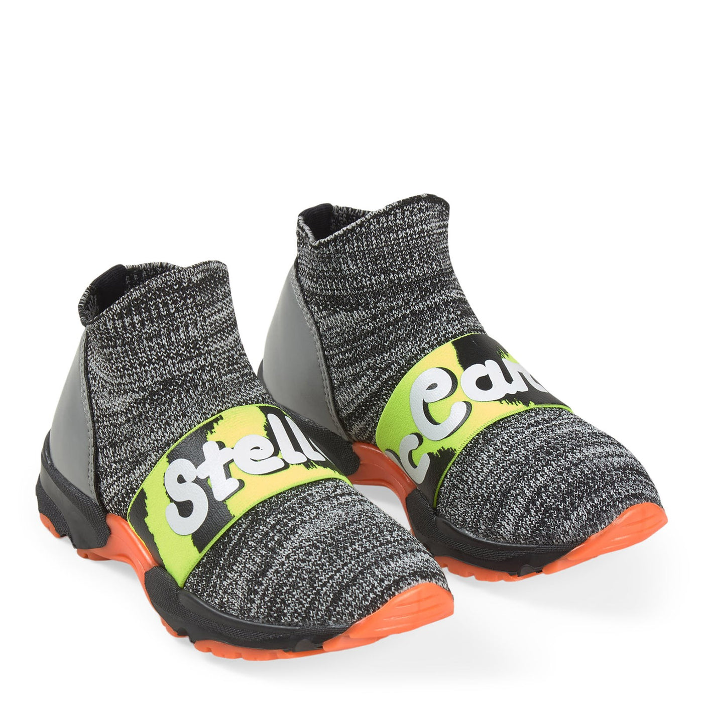 Stella McCartney Kids - Gray Sport Logo Print Sock Sneakers