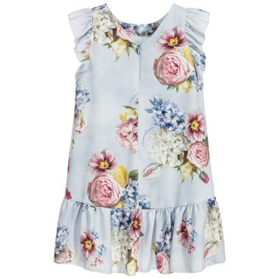 Monnalisa - Floral print cady dress