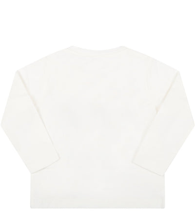 Stella McCartney Kids - Ivory t-shirt for baby boy with animals