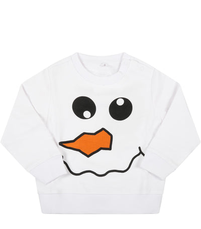Stella McCartney Kids - White sweatshirt for baby boy with snowman